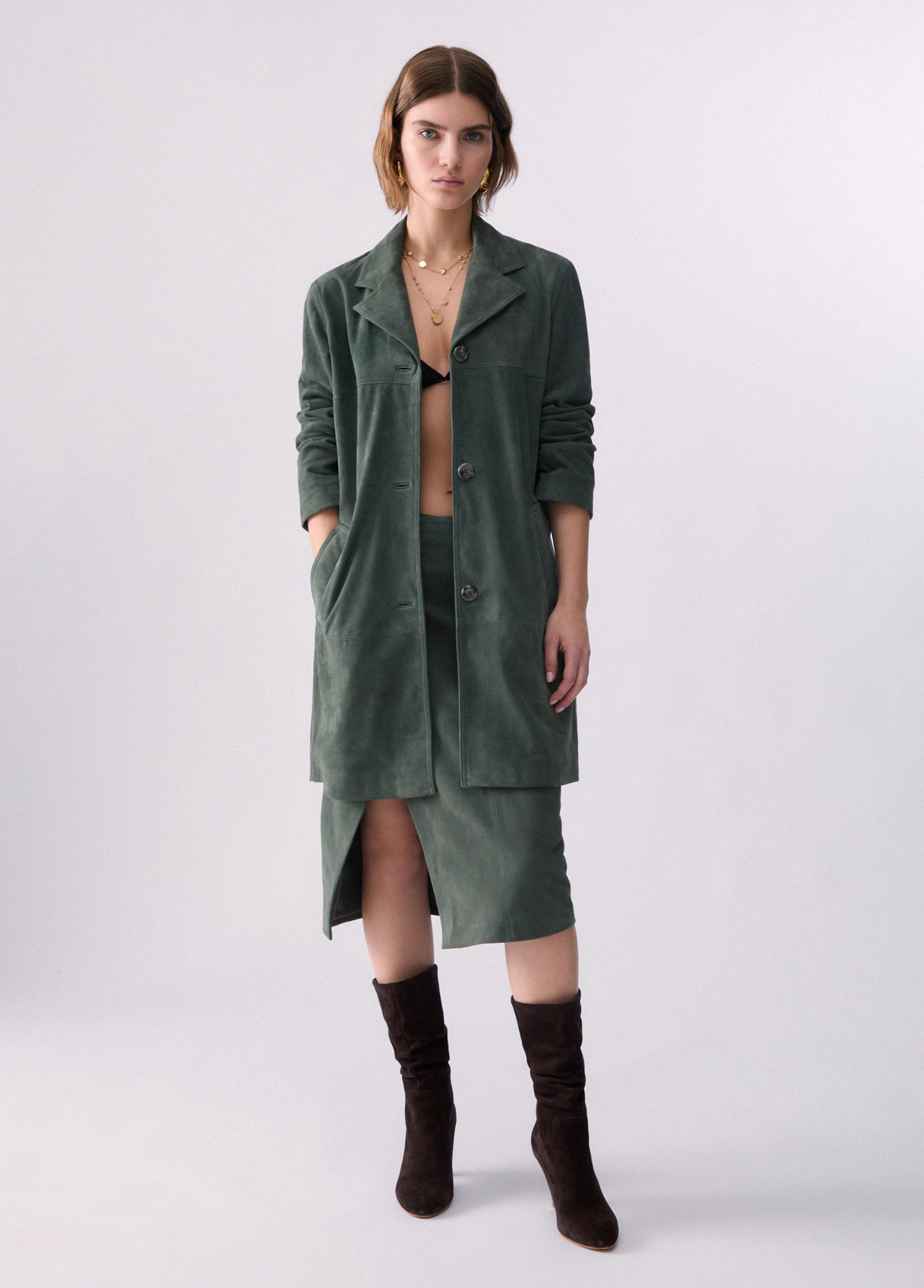 Liu Jo Veste Longue En Daim