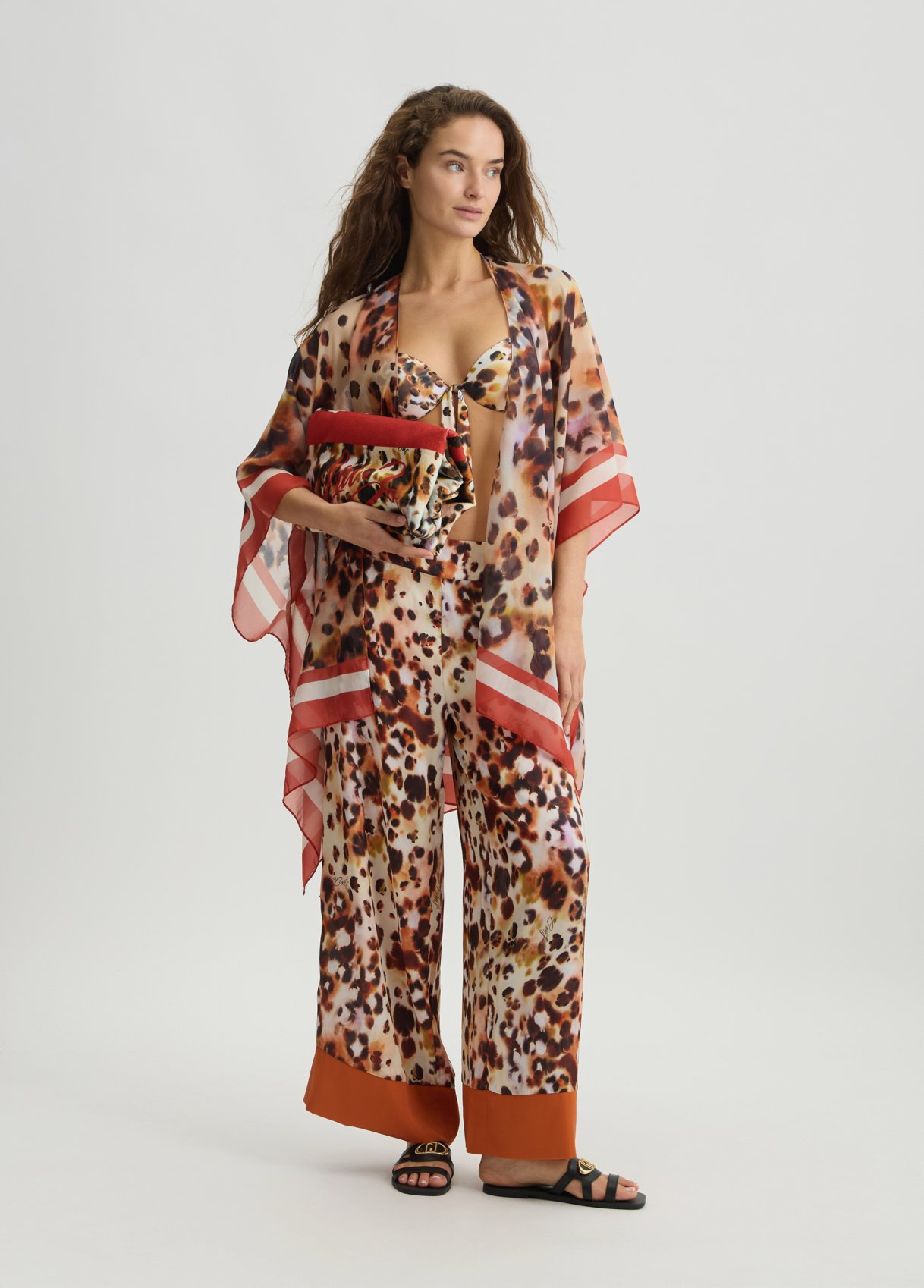 パンツ LIU JO Woman Pants Multicolor VA5143TS806 M9145 Wide leg trousers colour beige | Liu Jo
