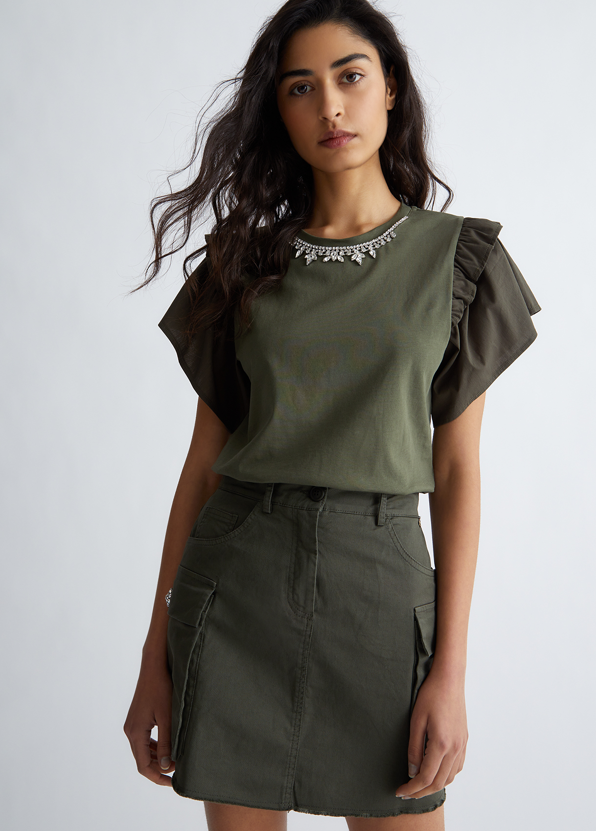 Liujo T-shirt Avec Broderies De Pierres