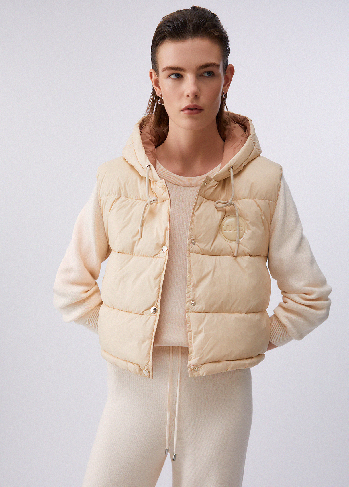 Liu Jo Cropped Gilet With Hood
