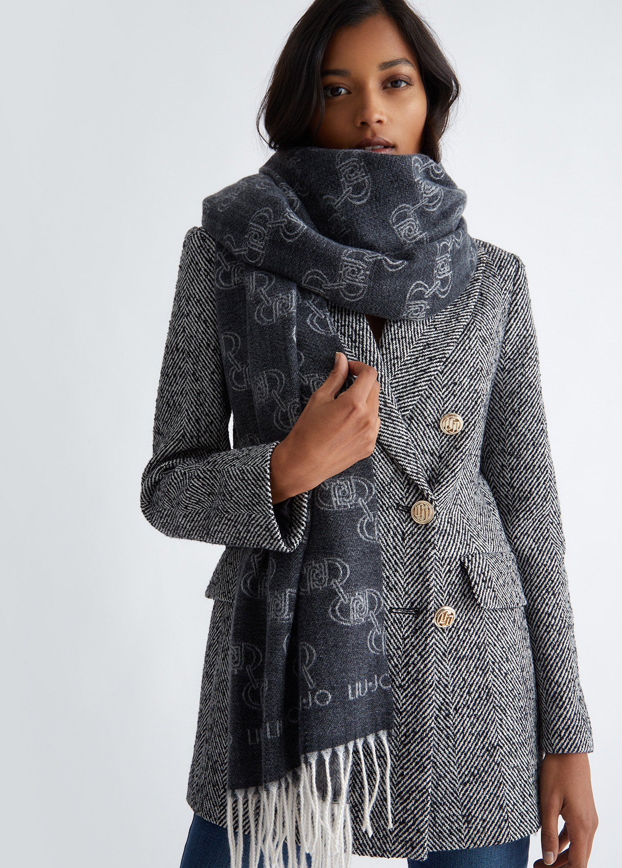 Liujo Étole Avec Logo Jacquard