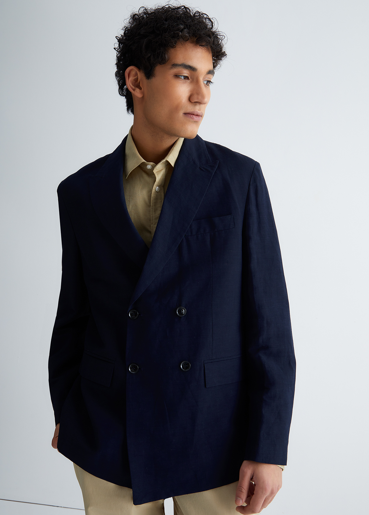 Liujo Veste Croisée En Lin Pour Homme