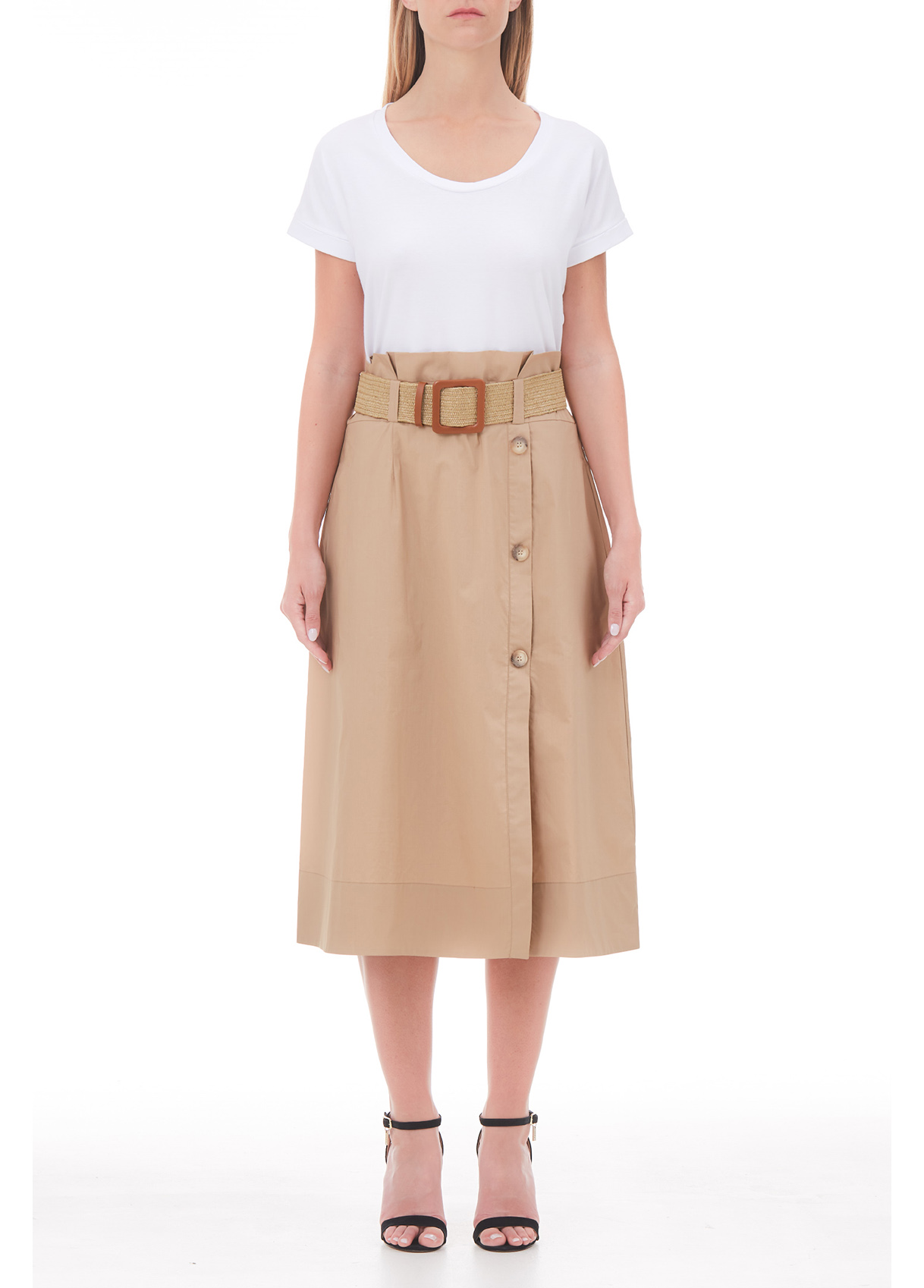 Liujo Robe Midi Avec Ceinture