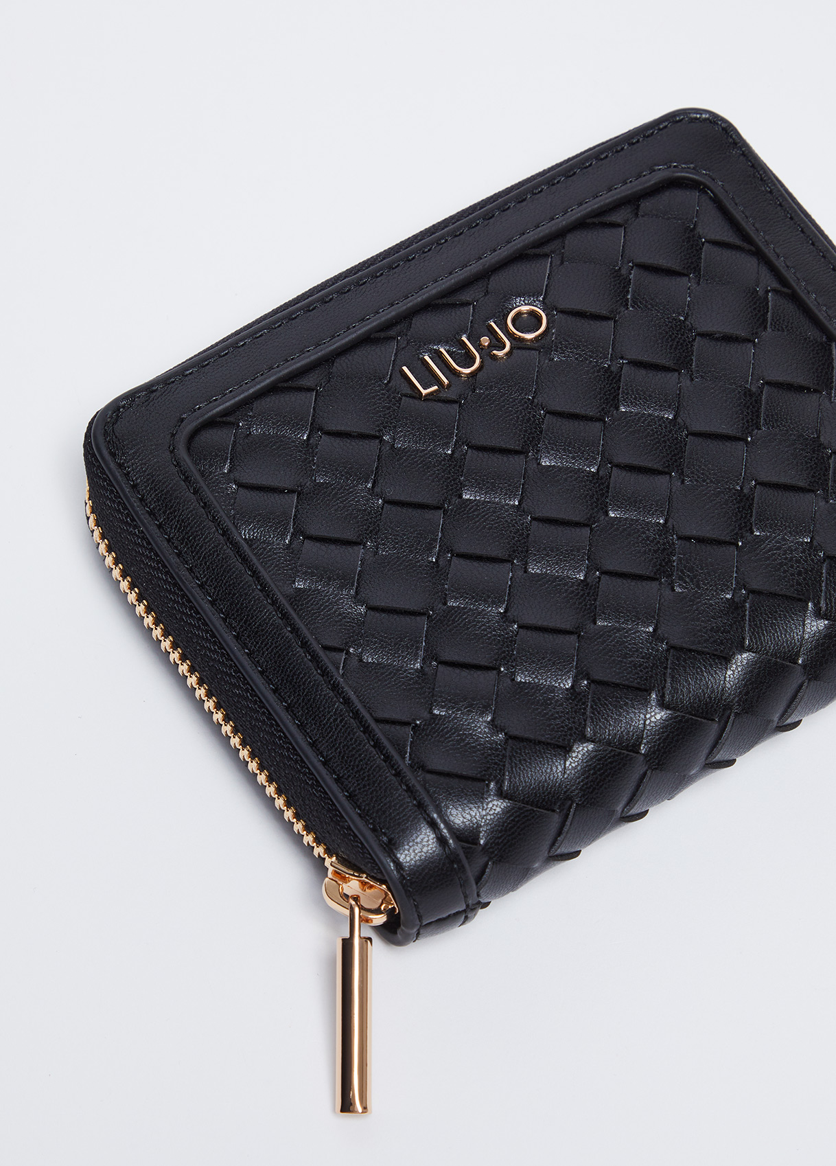 財布・小物その他 LIU JO Woman Wallet Black AA5190E0058 X0644 Portafoglio piccolo intrecciato colore nero | Liu Jo