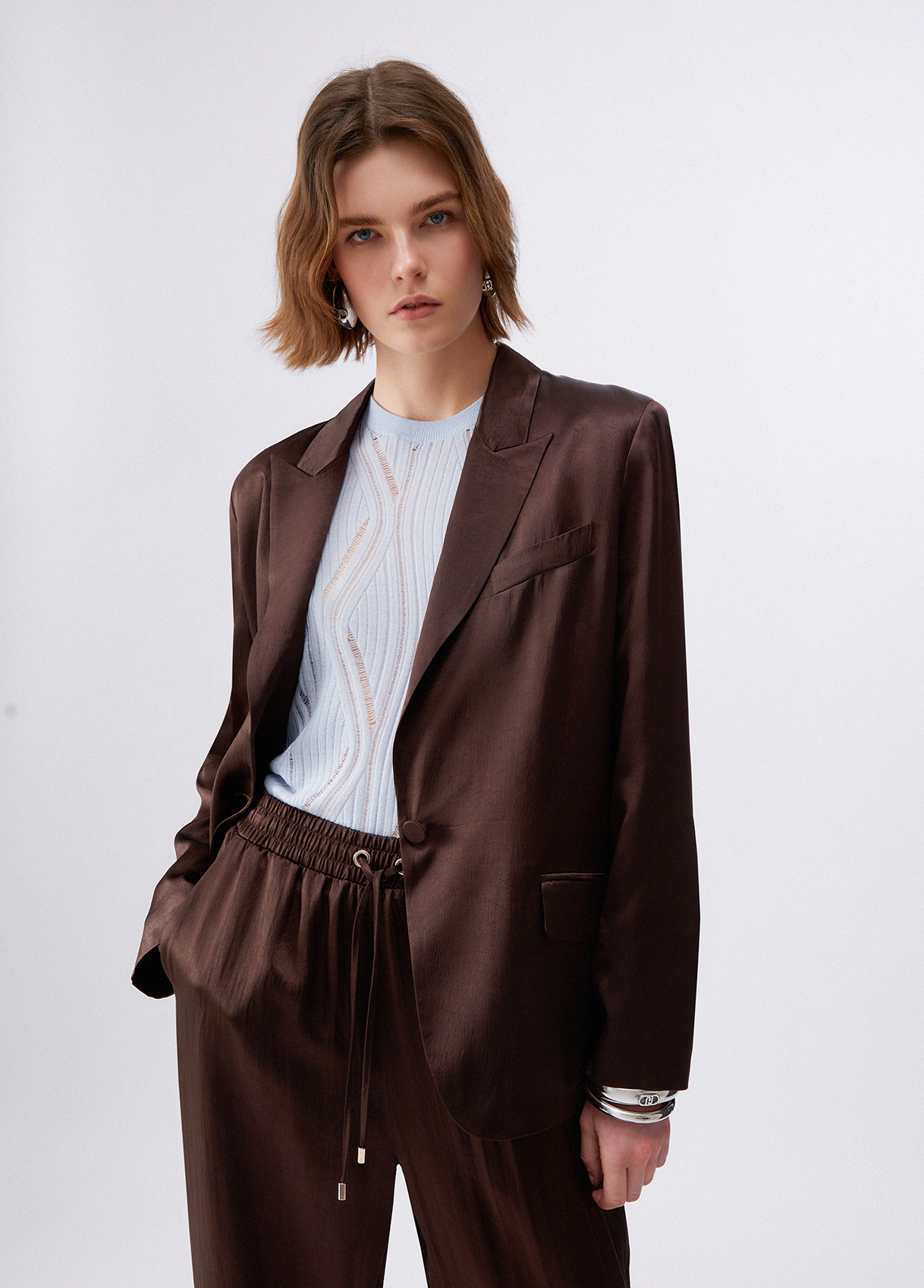 Liu Jo Satin Blazer With Belt