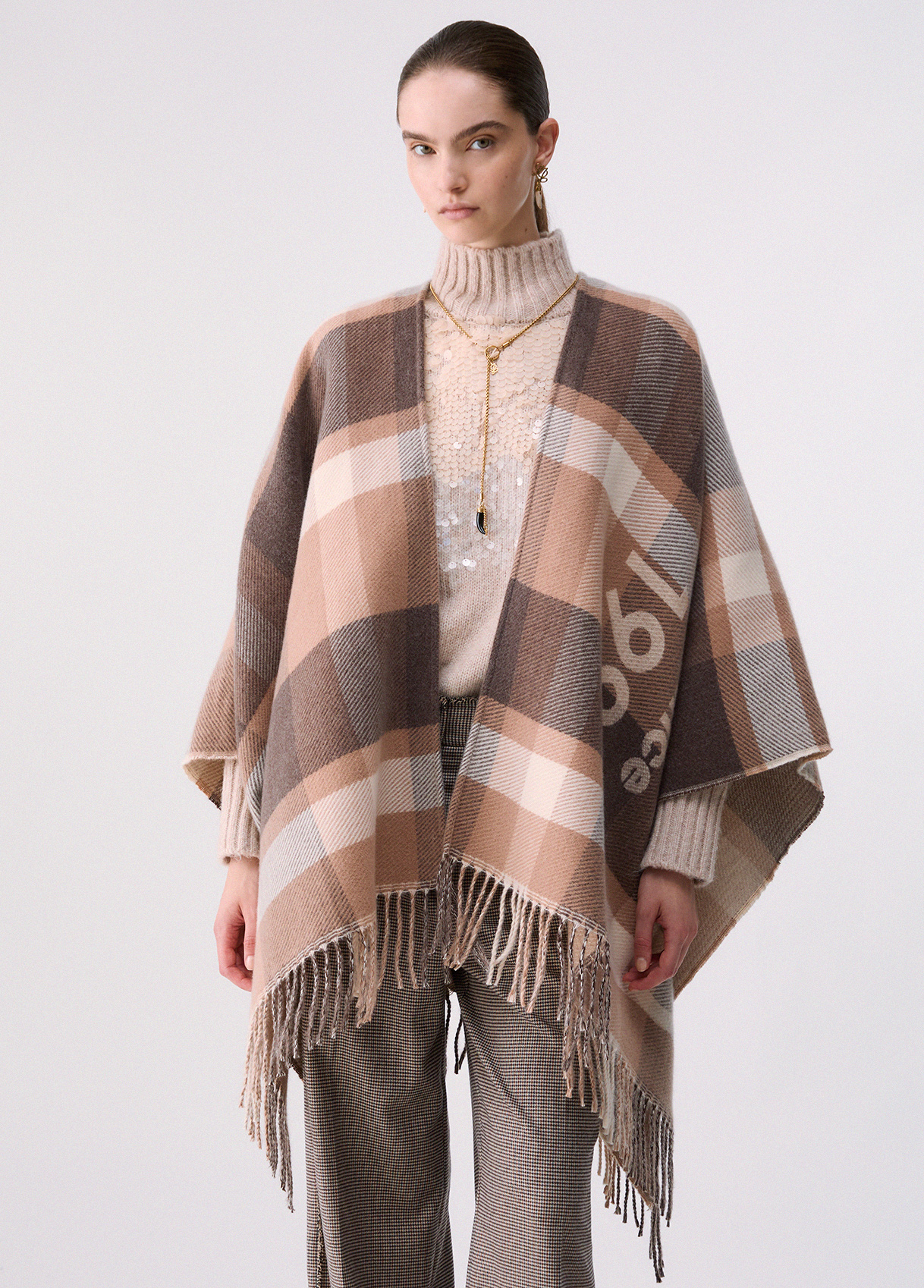 Liu Jo Poncho À Carreaux Jacquard