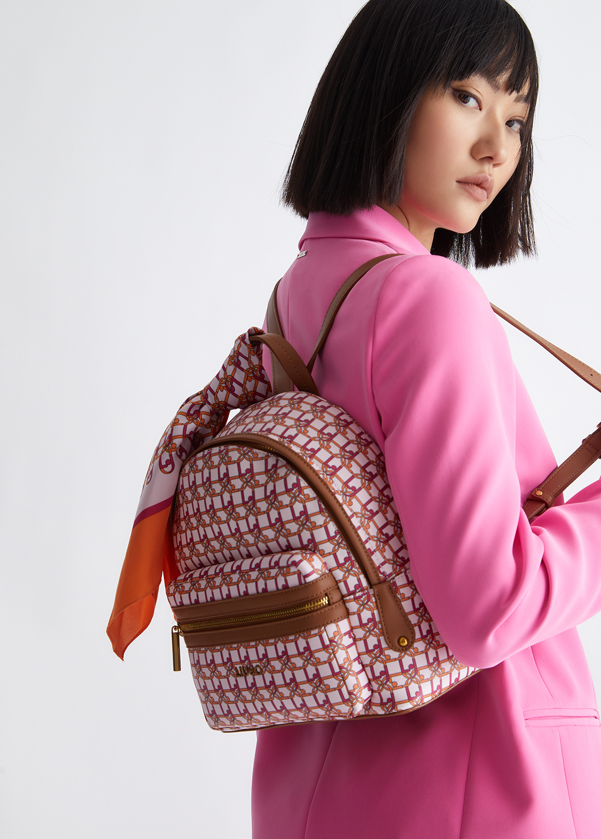 Liujo Sac À Dos Avec Logo Imprimé Et Foulard