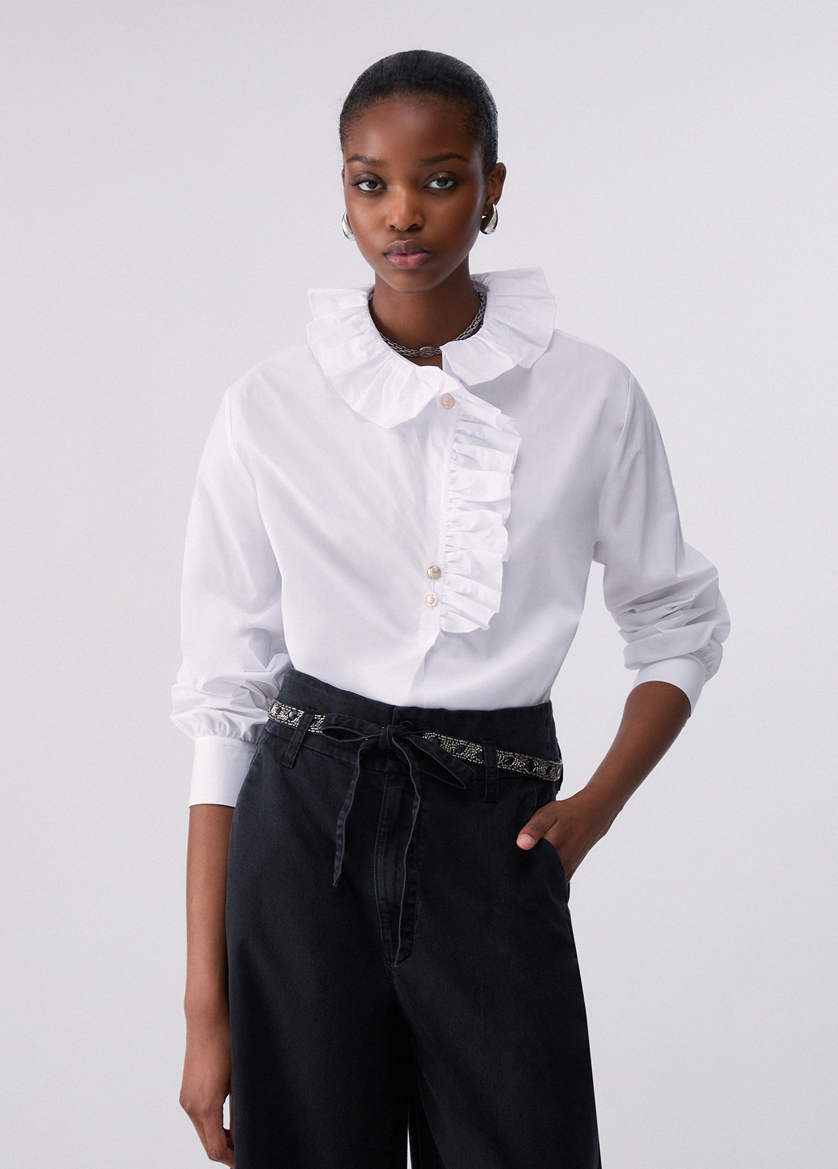 Liu Jo Poplin Shirt With Ruffles