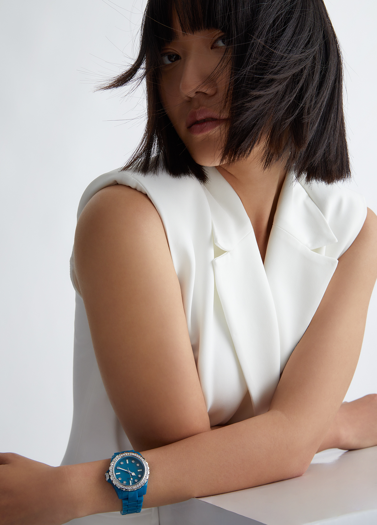 Liujo Montre Bleu Foncé En Acier Émaillé