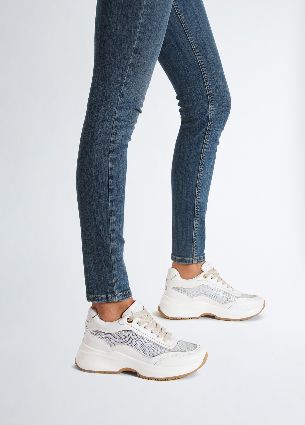 Liujo Sneakers En Cuir Et Strass