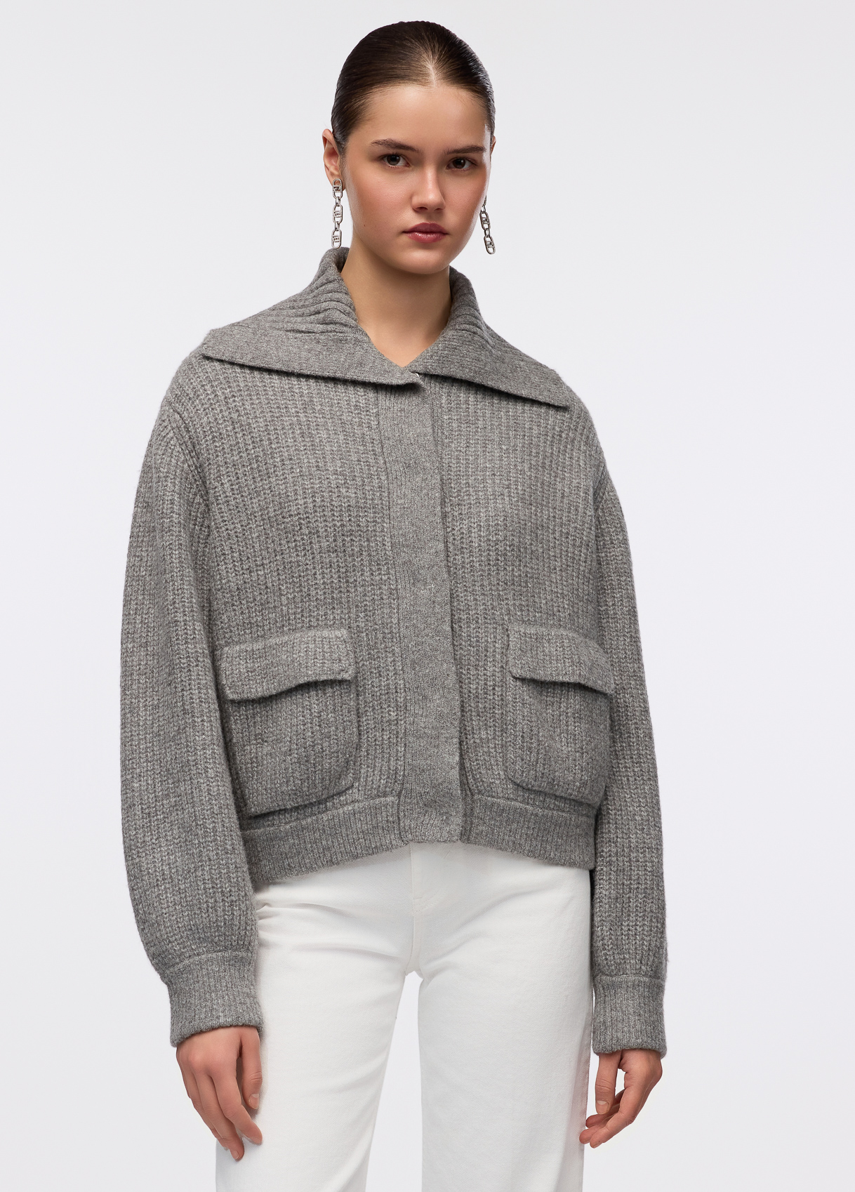 Liujo Unisex Gris Liu Jo Cárdigan De Mezcla De Lana