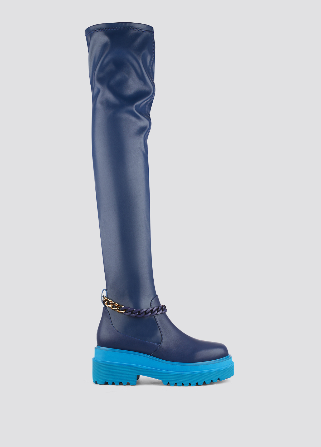 thigh high boots with chains