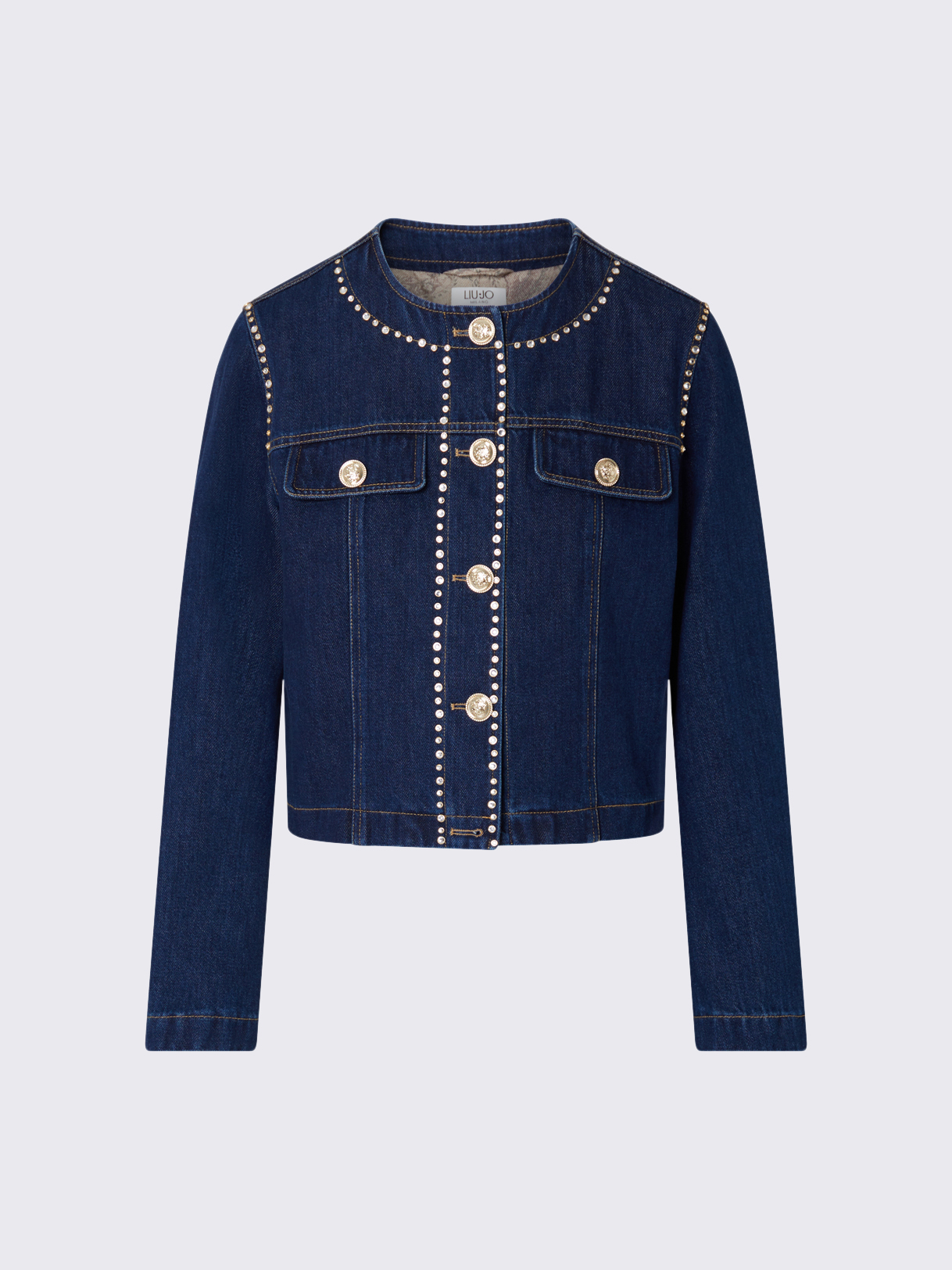 Slim jacket fit in denim with rhinestones colour Normal wash | Liu Jo