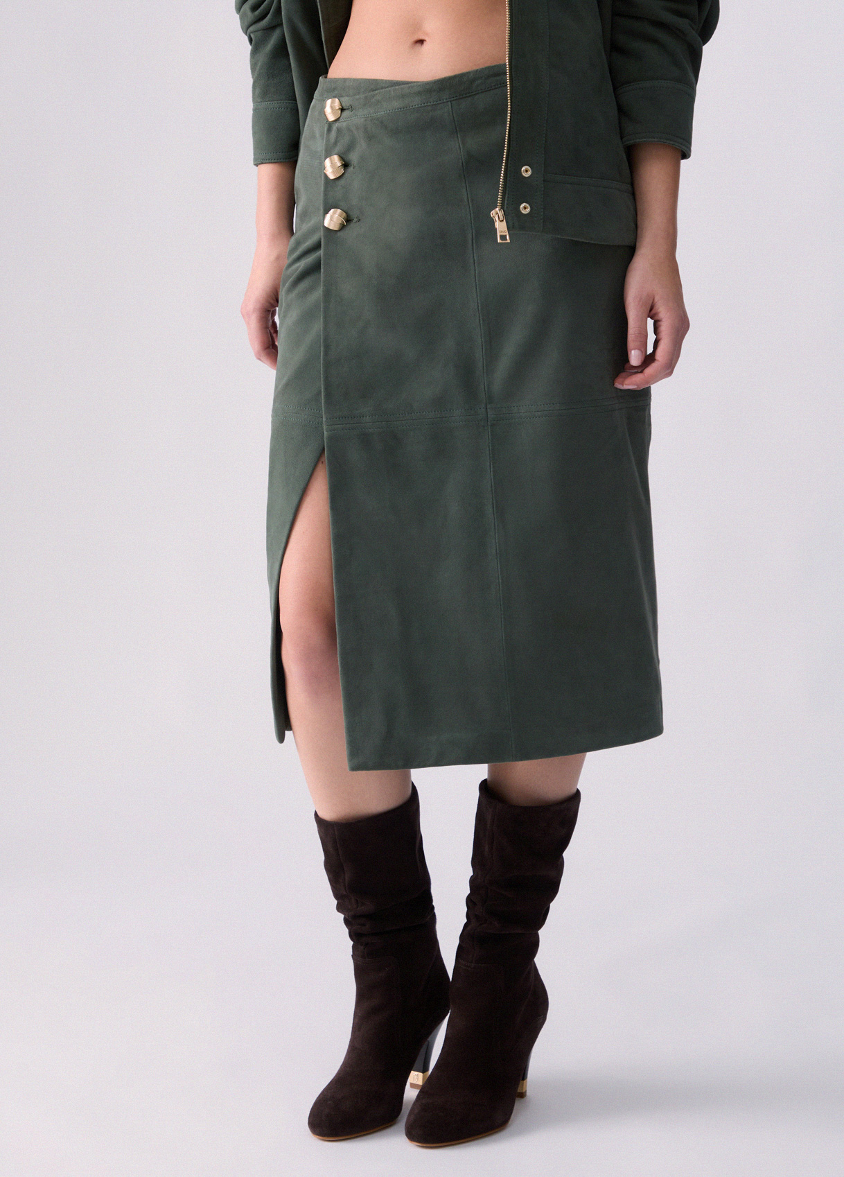 Liu Jo Midi Skirt In Suede