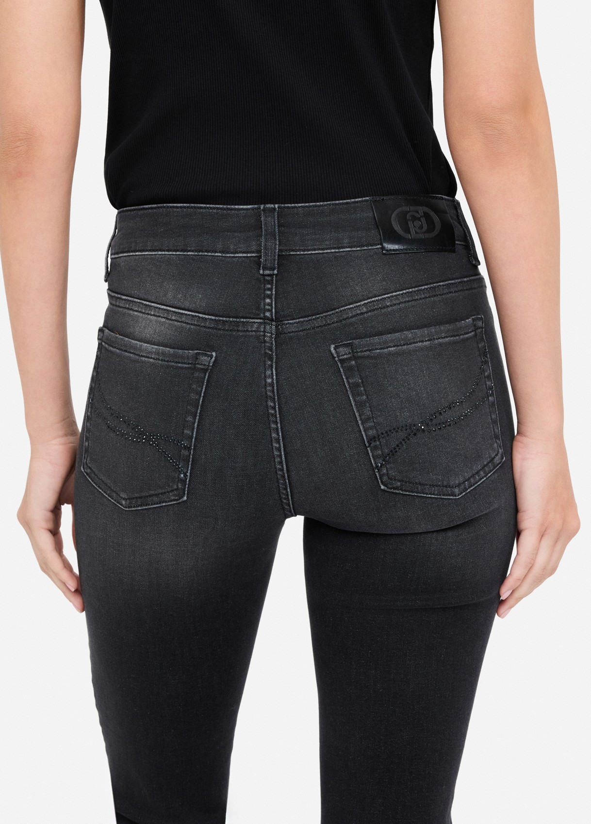 Liu Jo Better cropped bootcut jeans colour black denim | Liu Jo