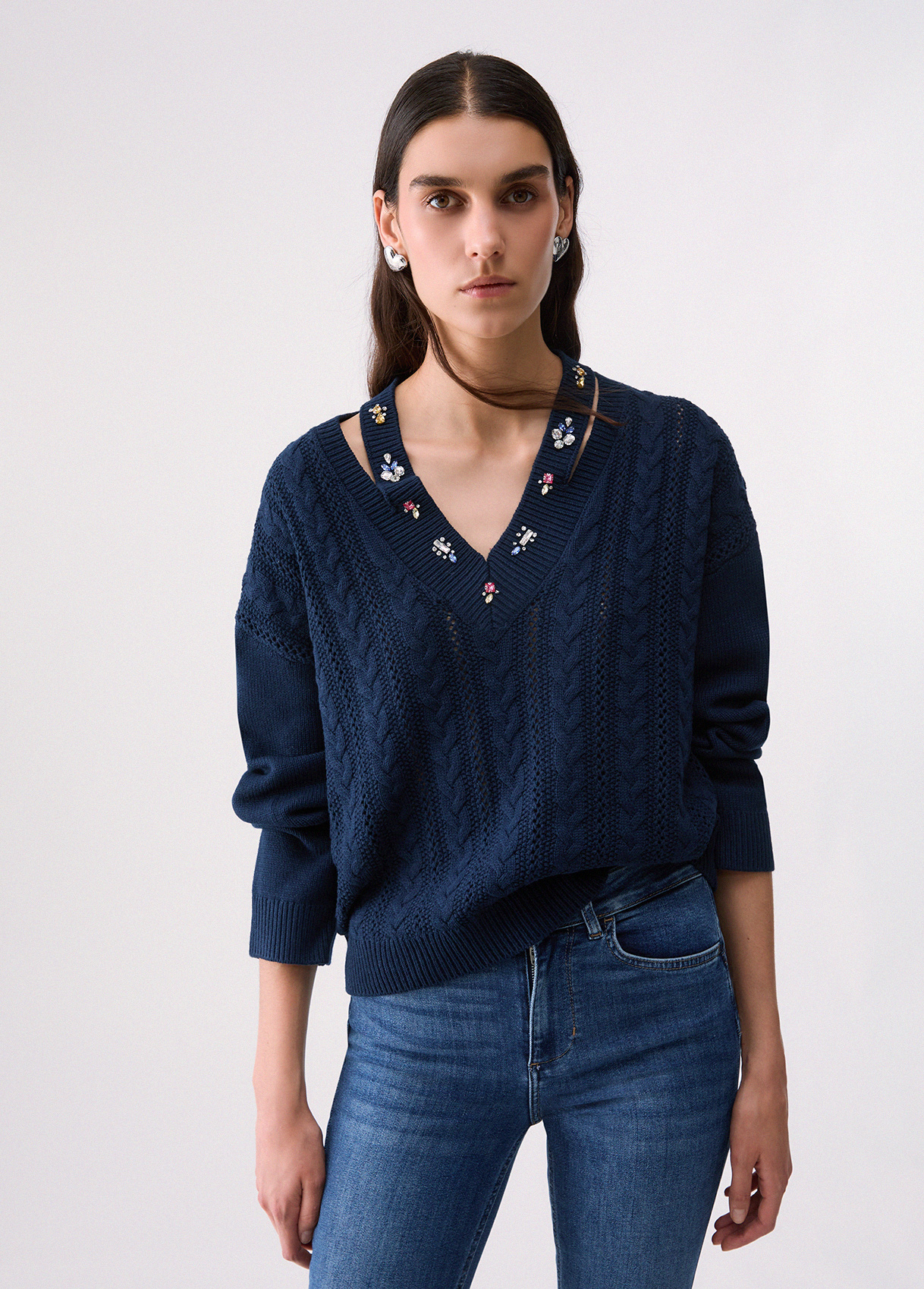 Liu Jo Sweater With Jewel Embroidery