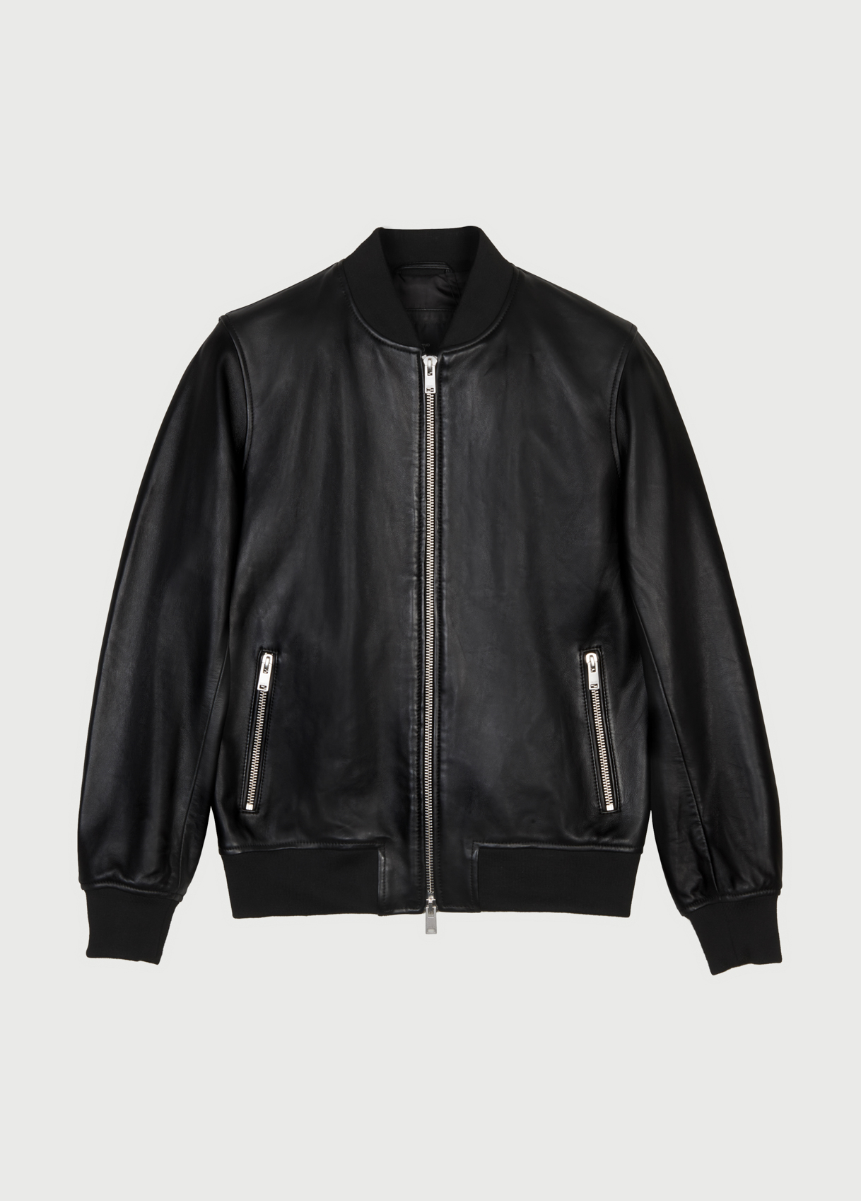 Leather bomber jacket