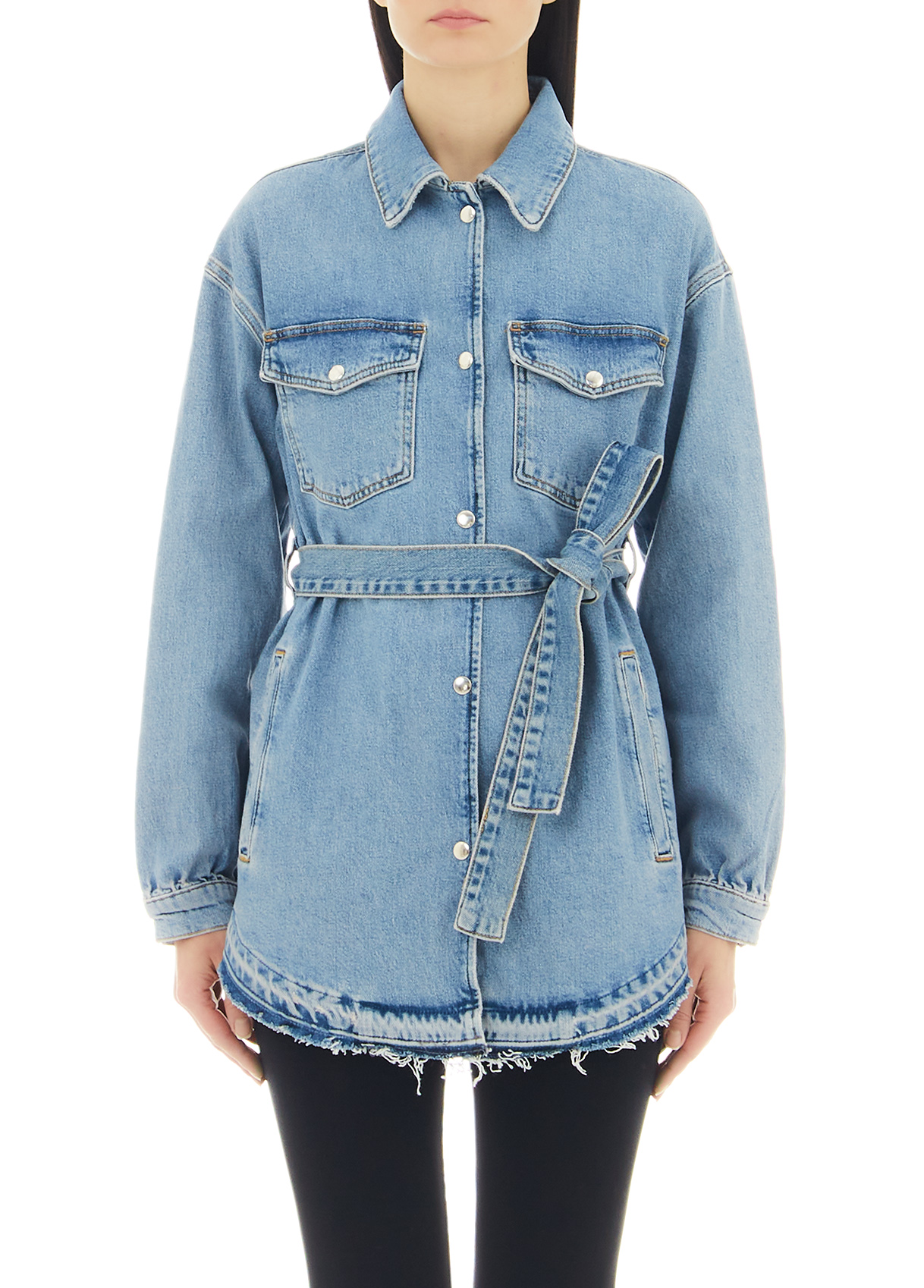 Liujo Veste En Jean Avec Ceinture