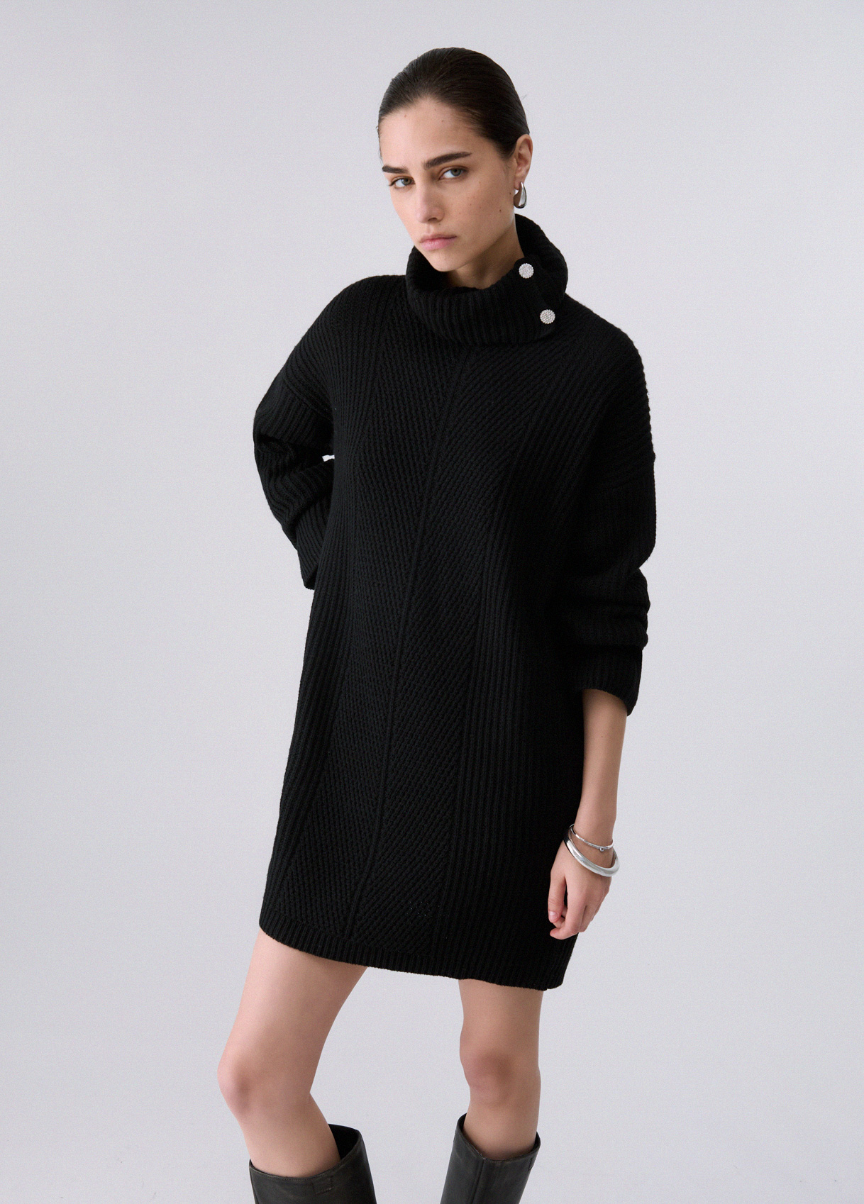 Liu Jo Robe En Maille Avec Boutons Bijoux Liu Jo Robe En Maille Avec Boutons Bijoux