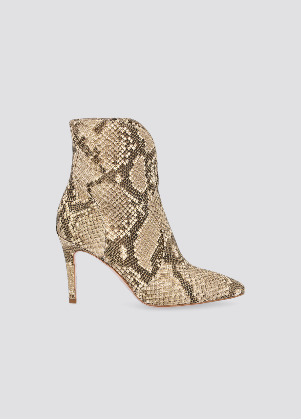 flat snakeskin ankle boots