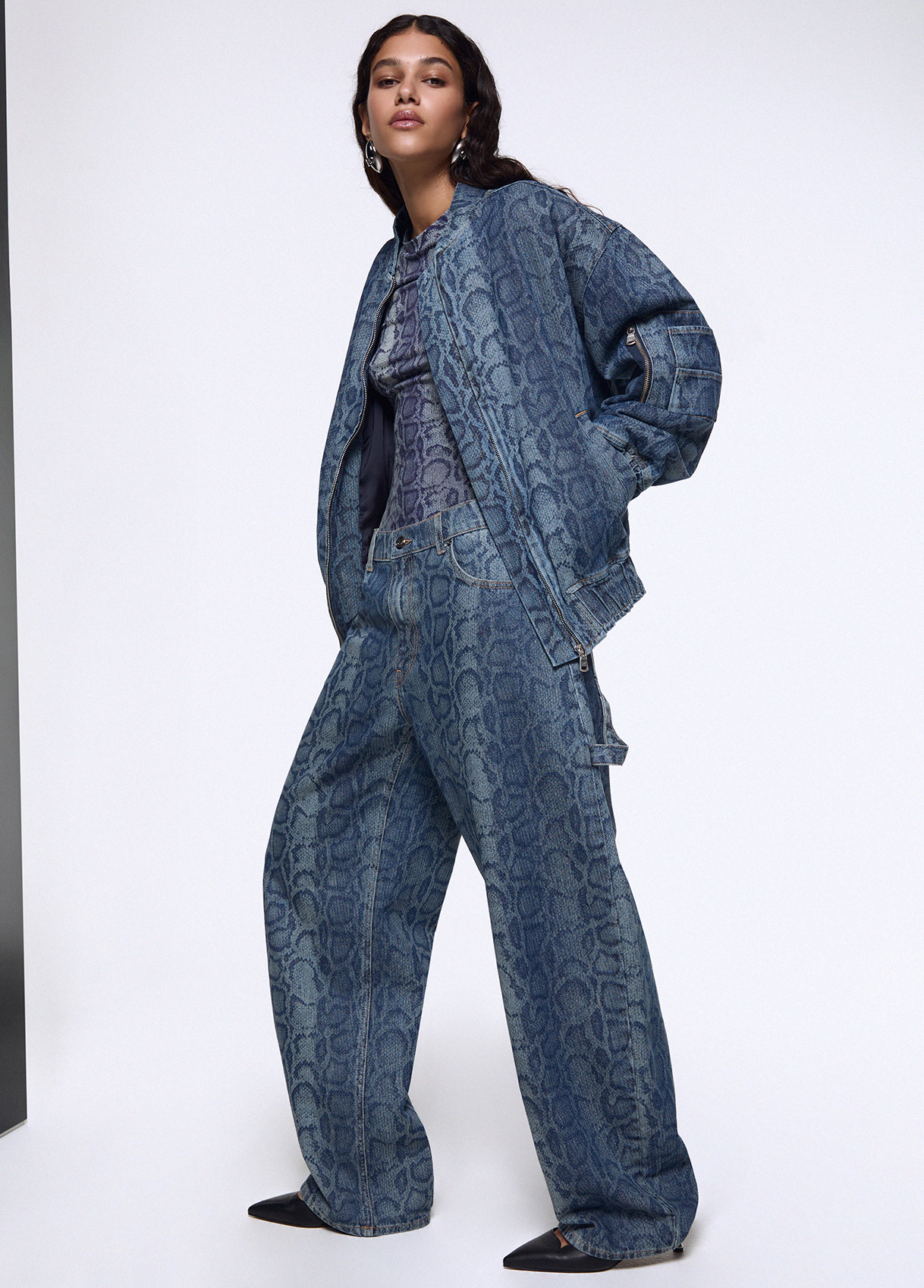 Liu Jo Jeans Worker En Denim Effet Python