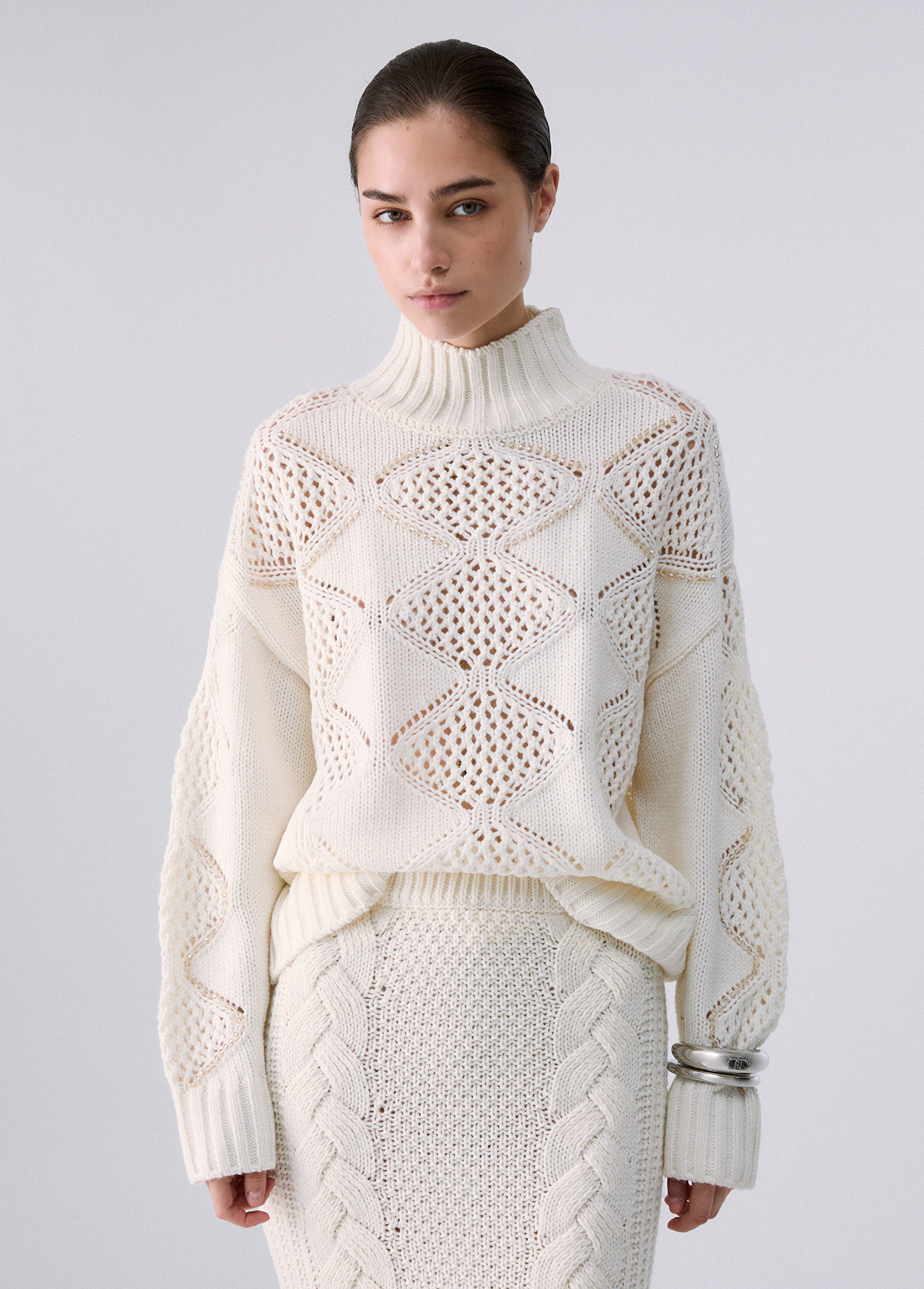 Liu Jo Turtleneck With Beads And Openwork
