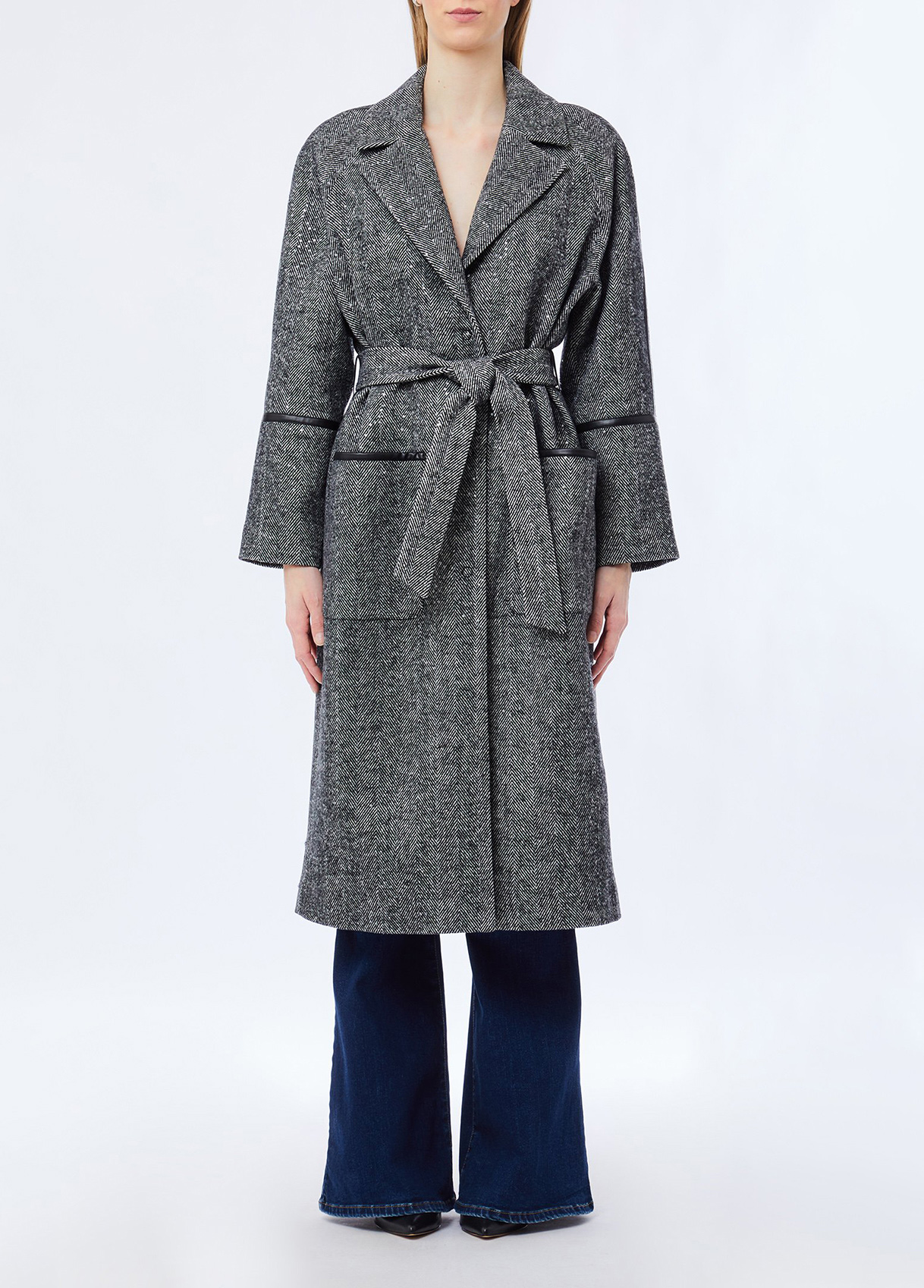 Liu Jo Manteau Spinato En Mélange De Laine