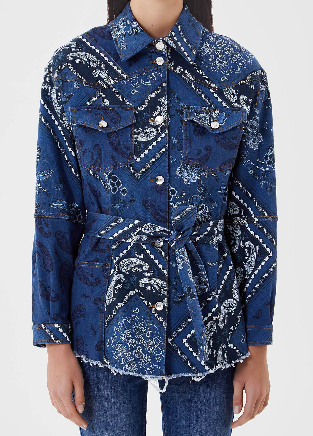 Liujo Veste En Jean Intégralement Imprimé