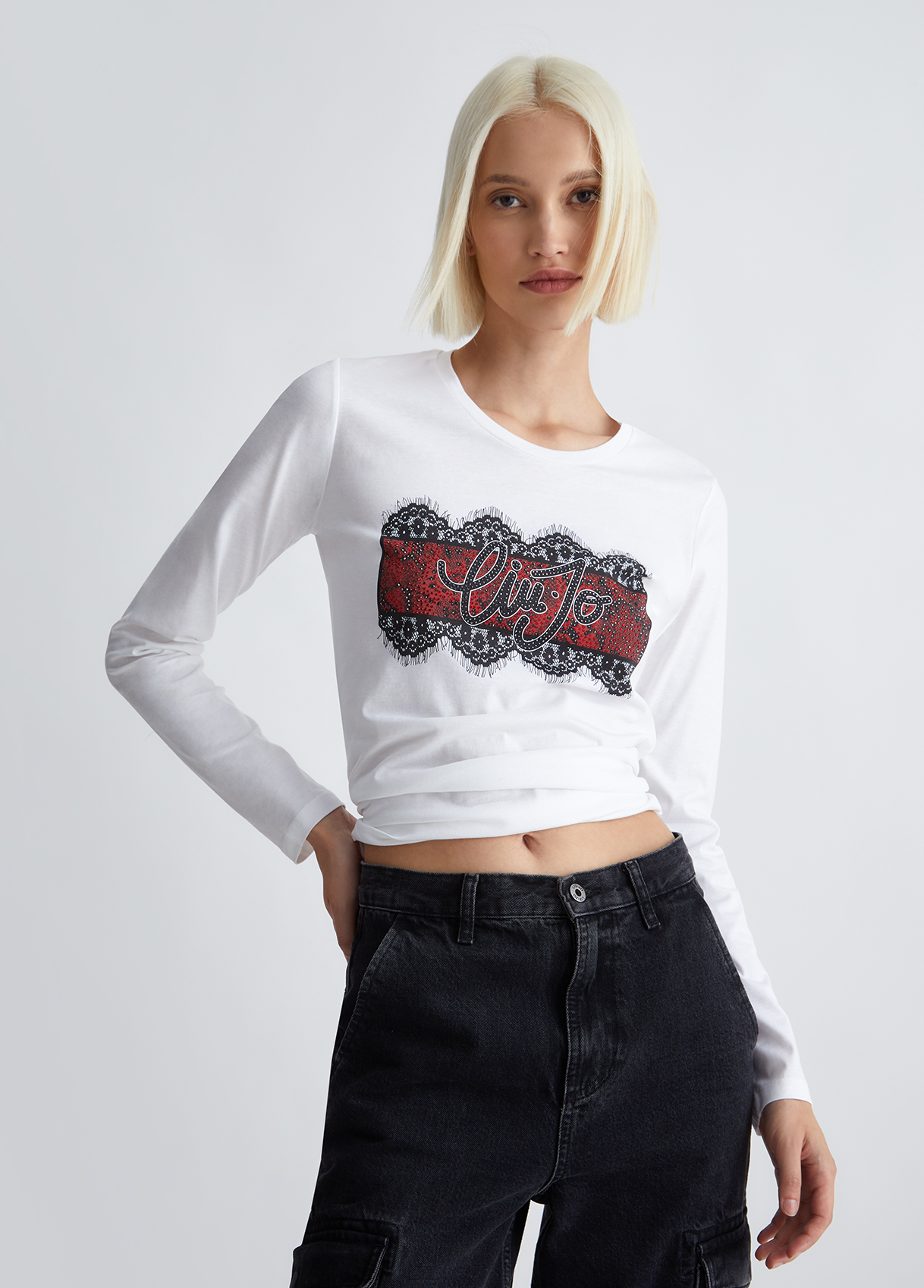 Liujo T-shirt Écoconçu Avec Dentelle Et Logo