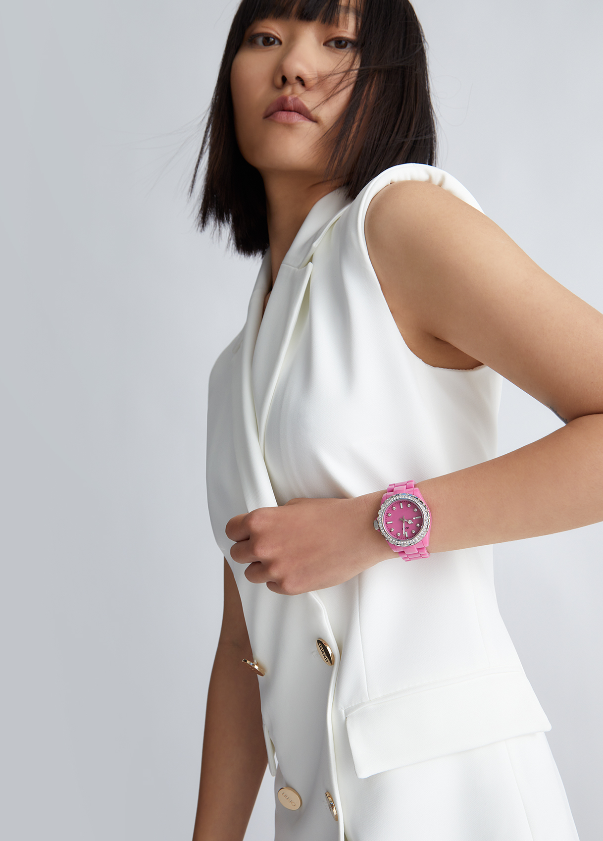 Liujo Montre Fuchsia En Acier Émaillé