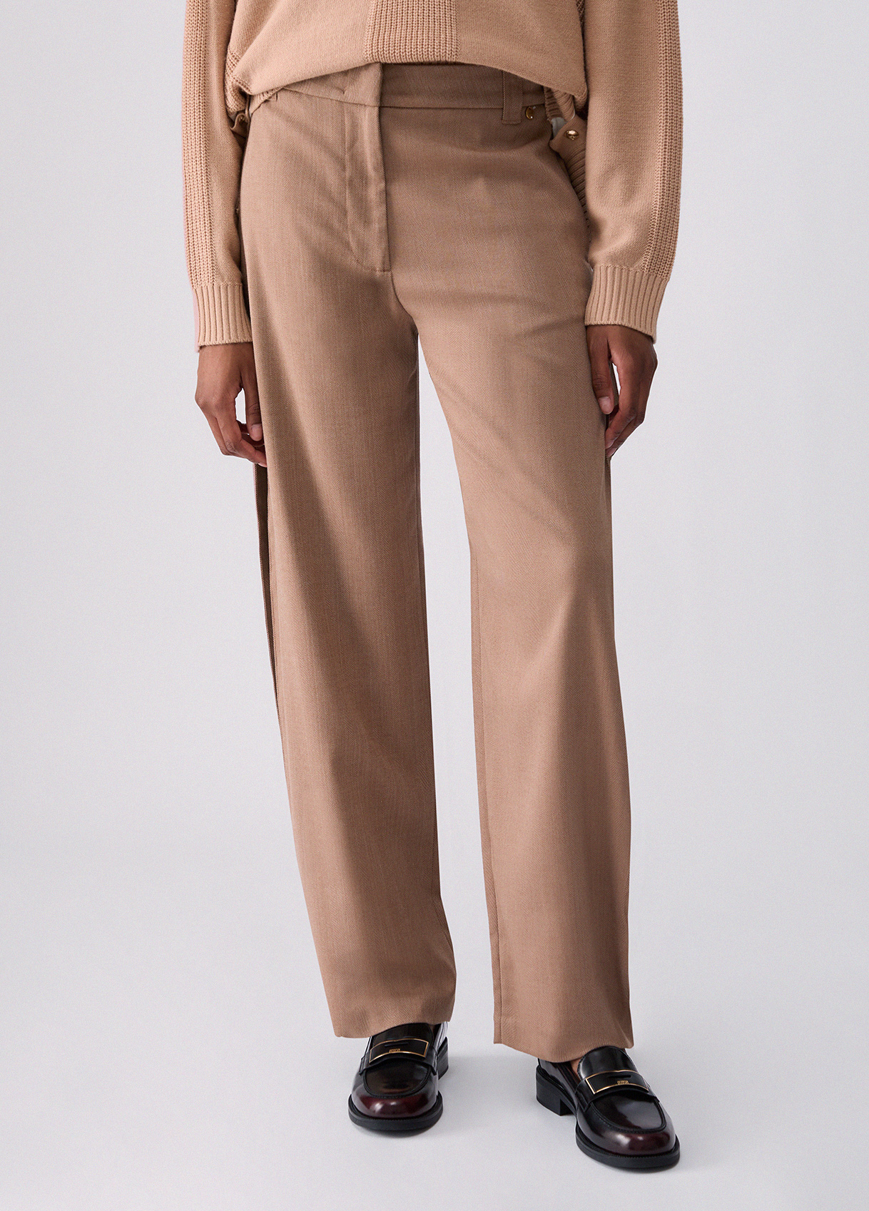 Liu Jo Balloon Pants In Herringbone Fabric