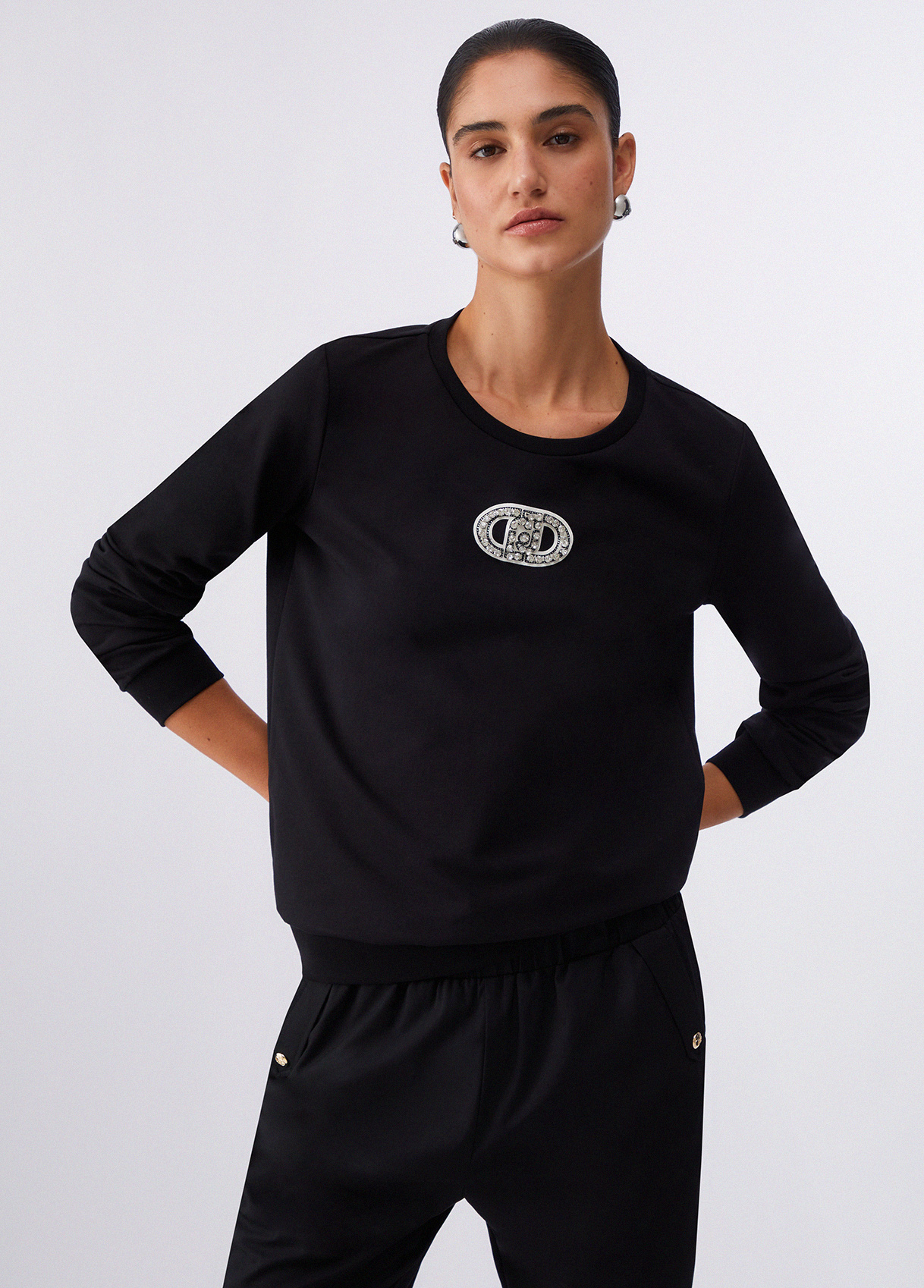 Liu Jo Sweatshirt With Bejewelled Detail