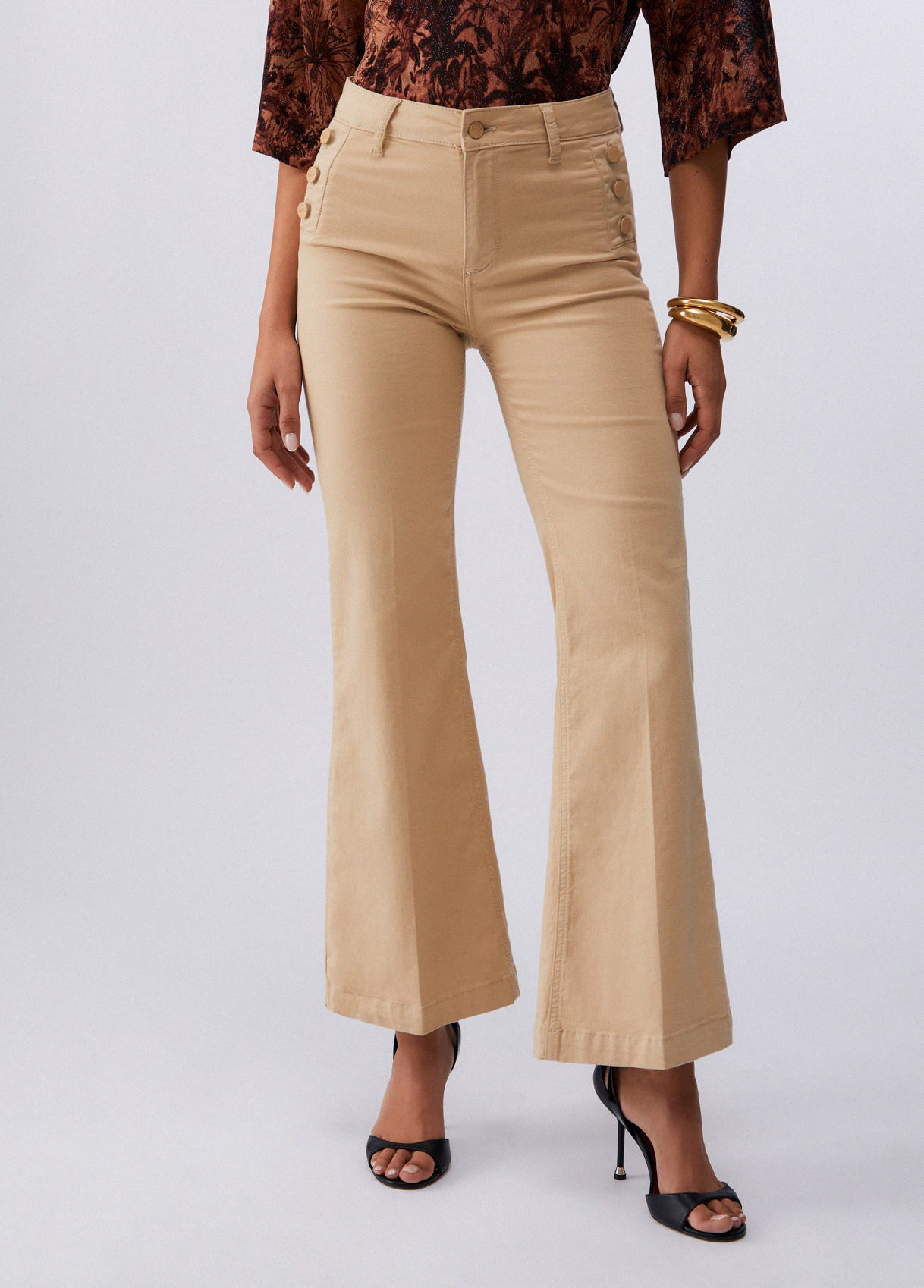 Liu Jo Flared Trousers With Branded Buttons