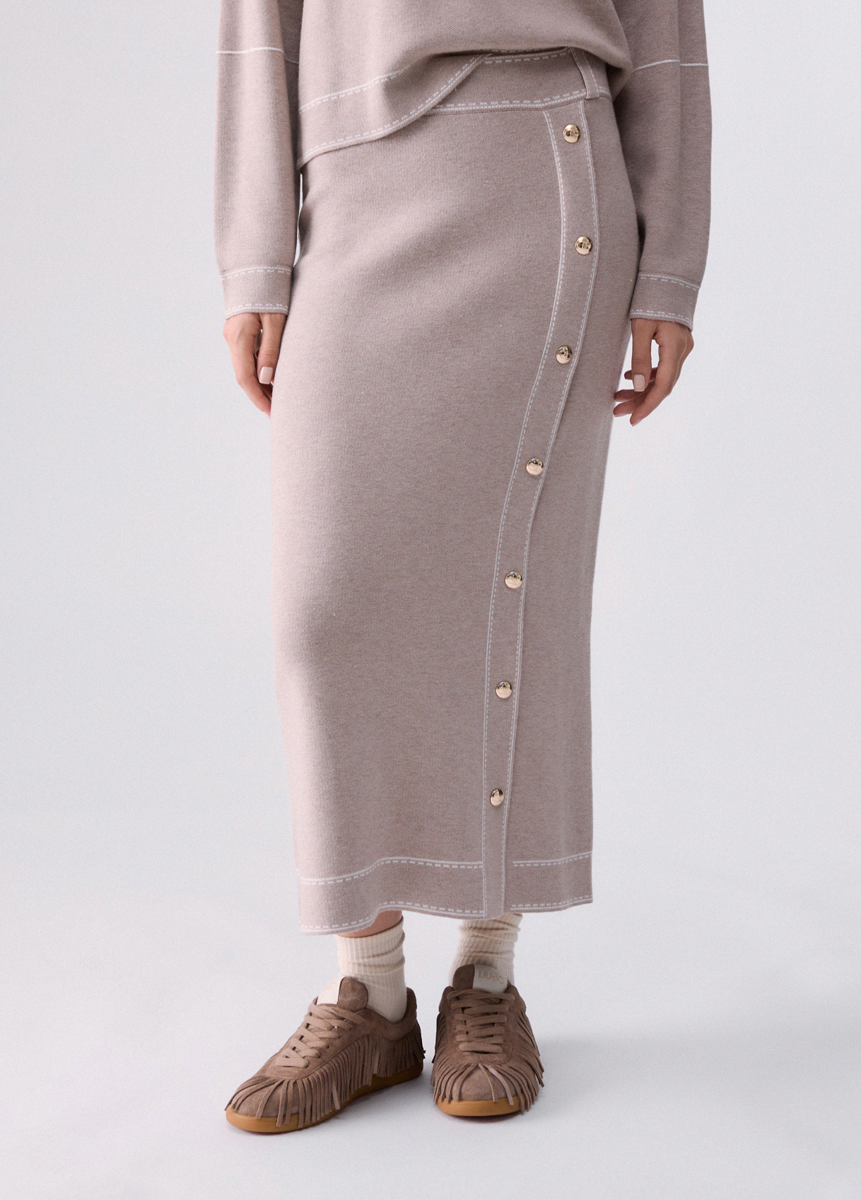Liu Jo Midi Skirt In Silk Blend