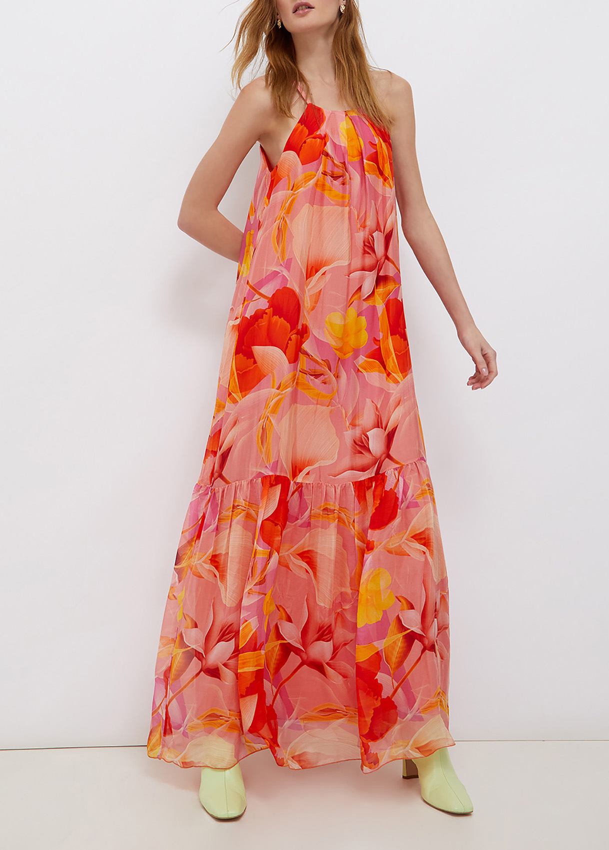 Liujo Robe Longue En Mousseline De Soie