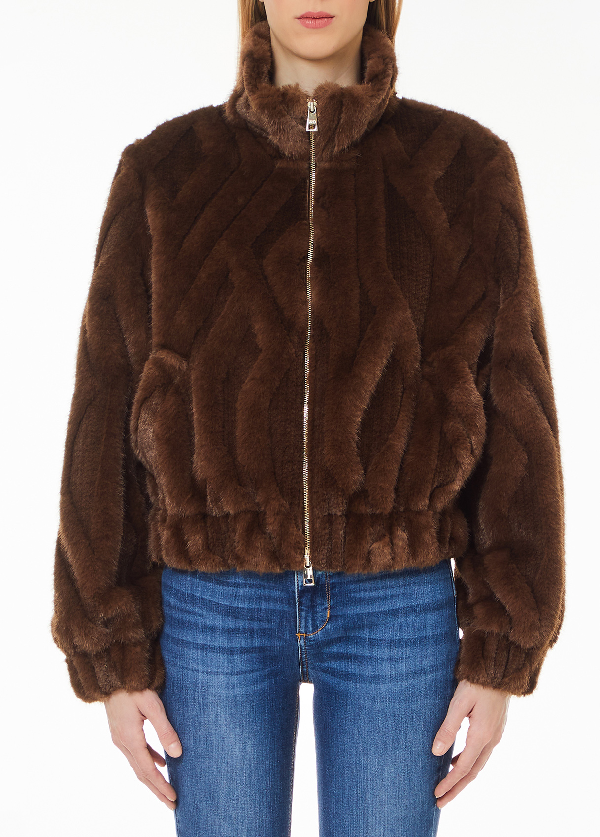 Faux fur jacket colour brown | Liu Jo