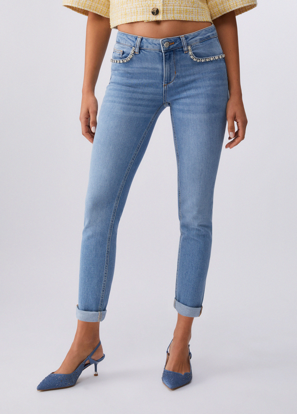 Liu Jo Skinny Jeans With Bejewelled Embellishment