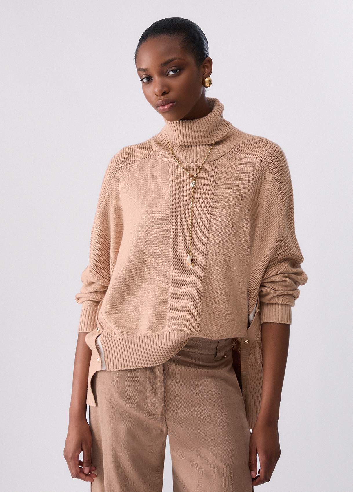 Liu Jo Wool Blend Turtleneck With Buttons