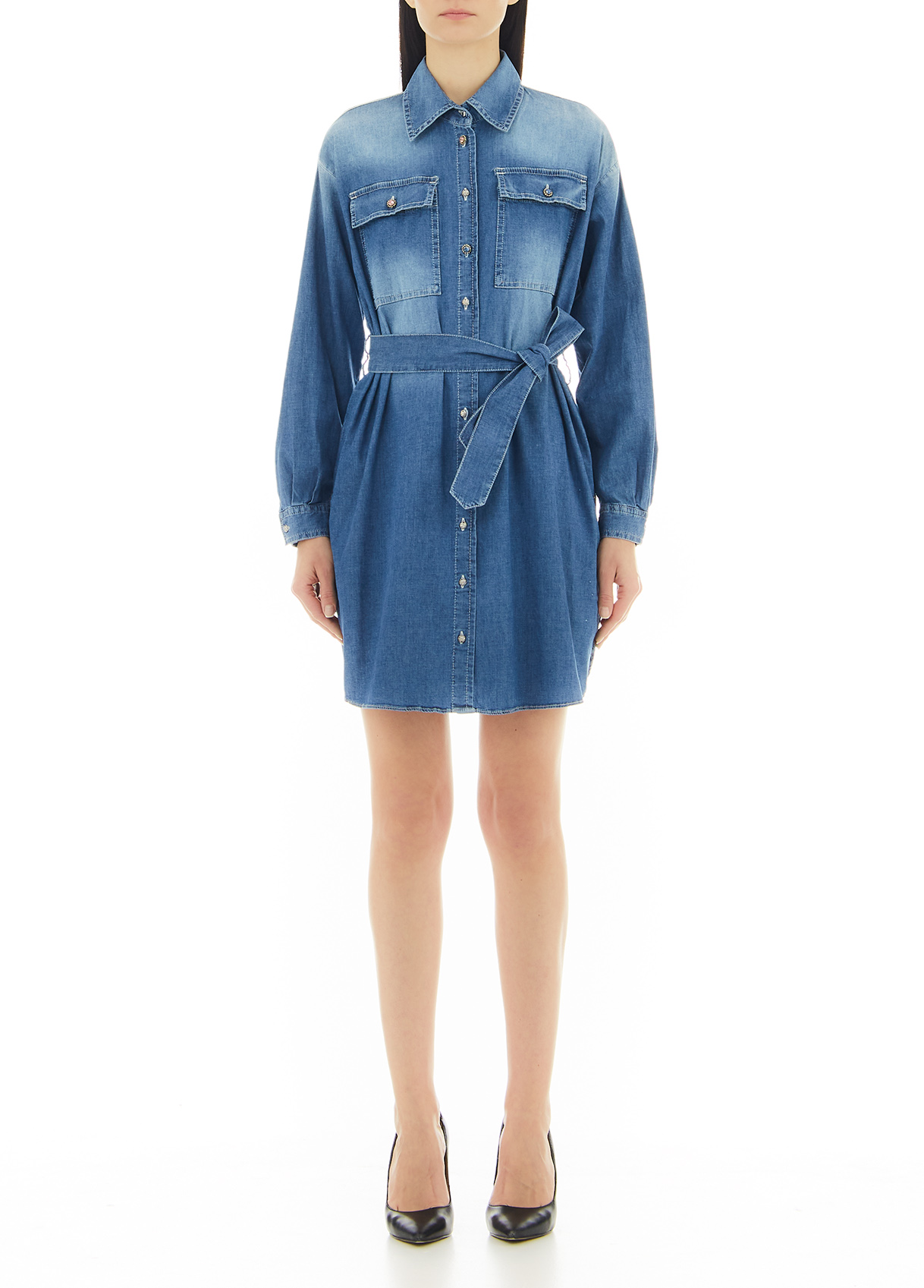 Liujo Robe Chemisier Avec Ceinture