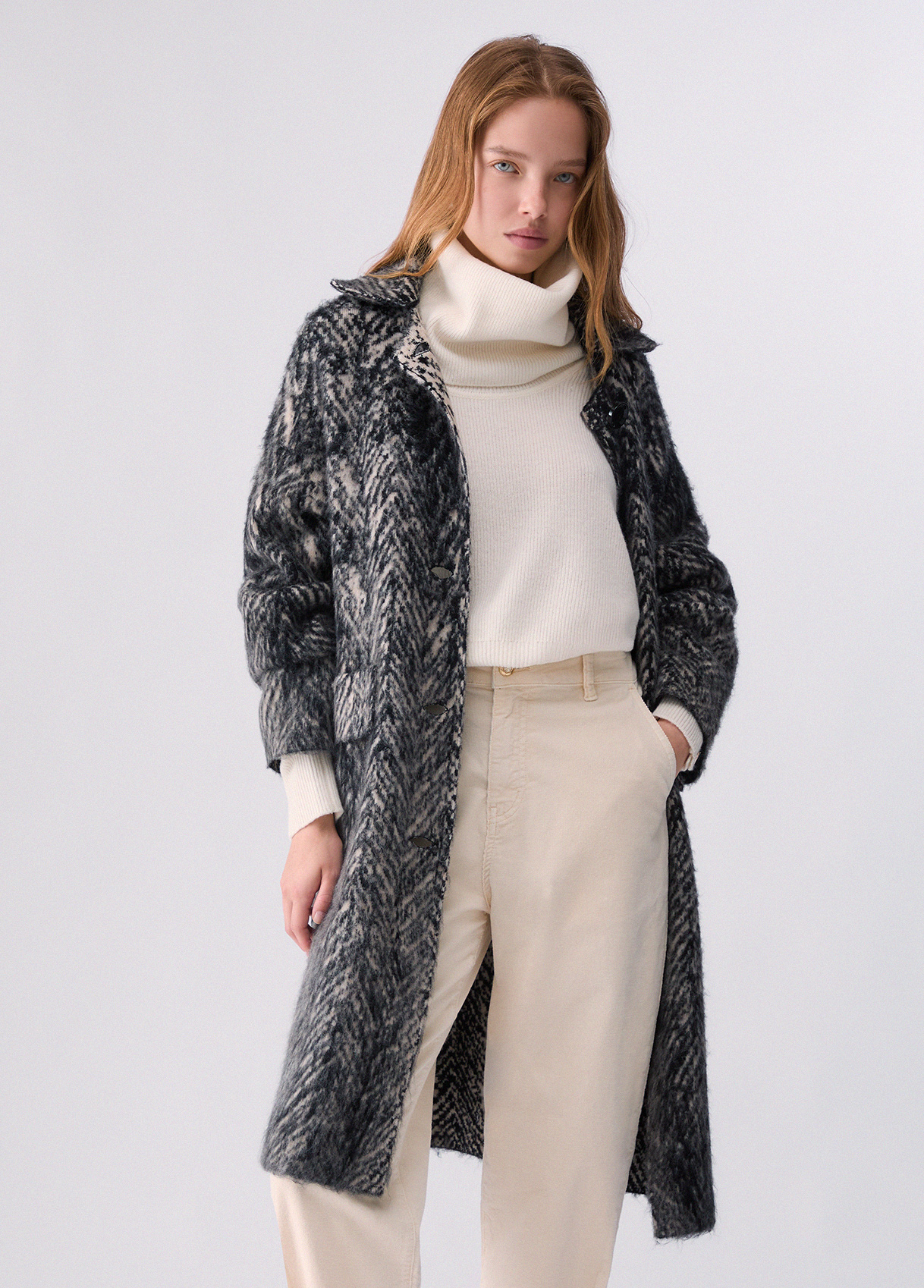 Liu Jo Manteau Jacquard En Maille Brossée