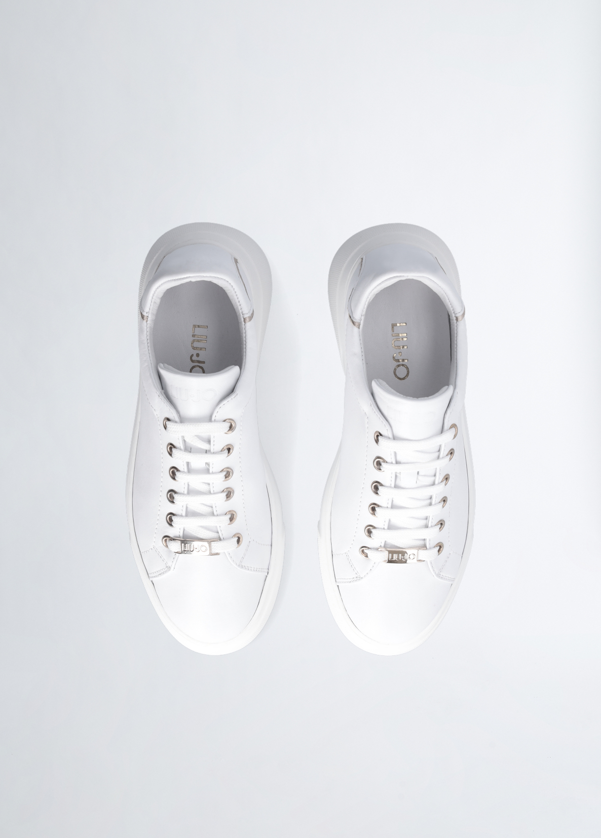 Plateau-Sneaker aus Leder Farbe Weiß | Liu Jo