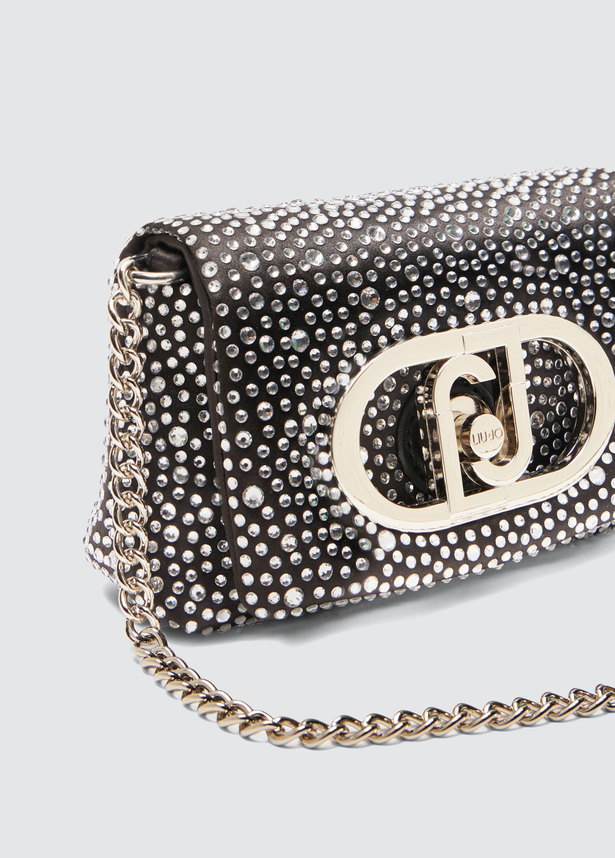 LaPuffy mini bag with rhinestones colour black | Liu Jo
