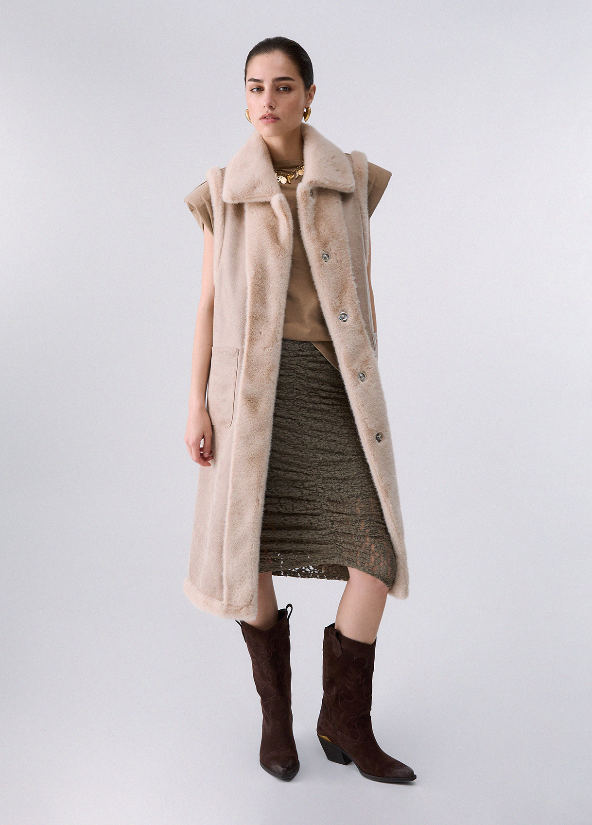 Liu Jo Faux Shearling Vest