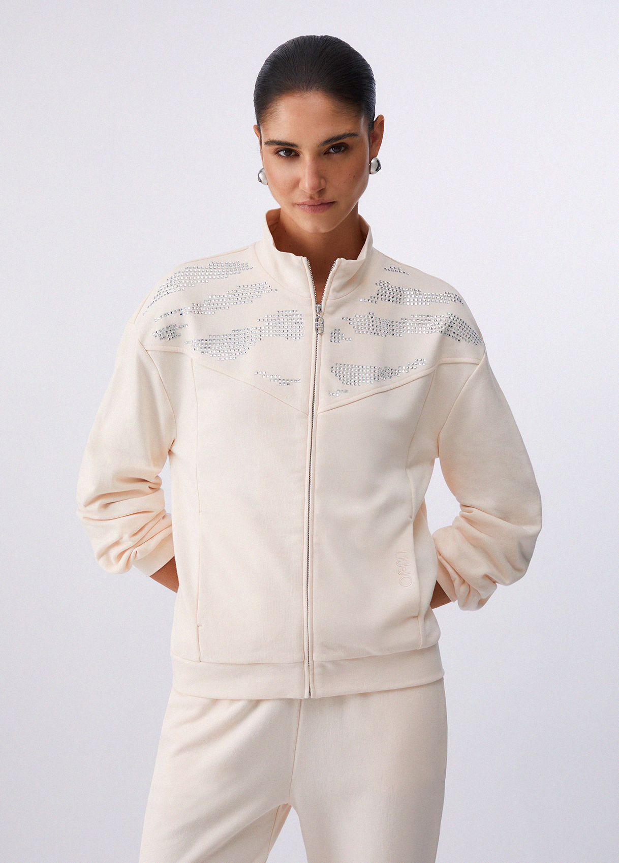 Liu Jo Sweatshirt With Zip And Appliqués