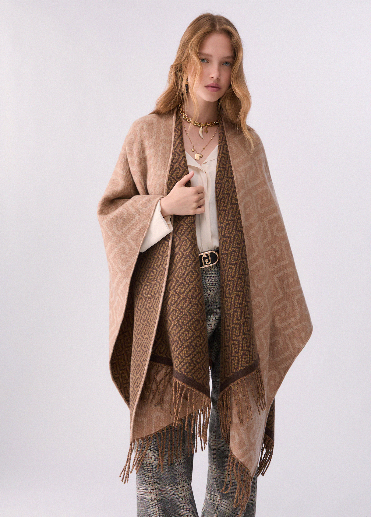 Liu Jo Monogram Jacquard Poncho