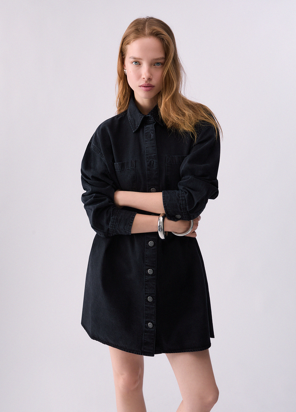 Liu Jo Short Denim Dress With Embroidery